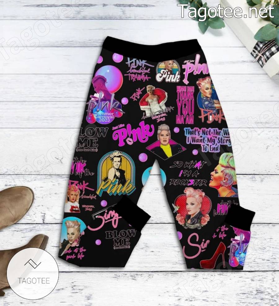 Pink Summer Carnival Tour I'll Always Be Your Biggest Fan Pajamas Set b