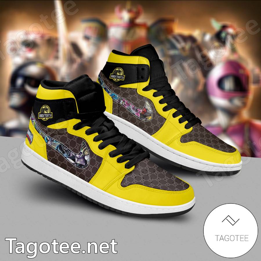 Power Rangers Saber Tooth Gucci Air Jordan High Top Shoes - Tagotee