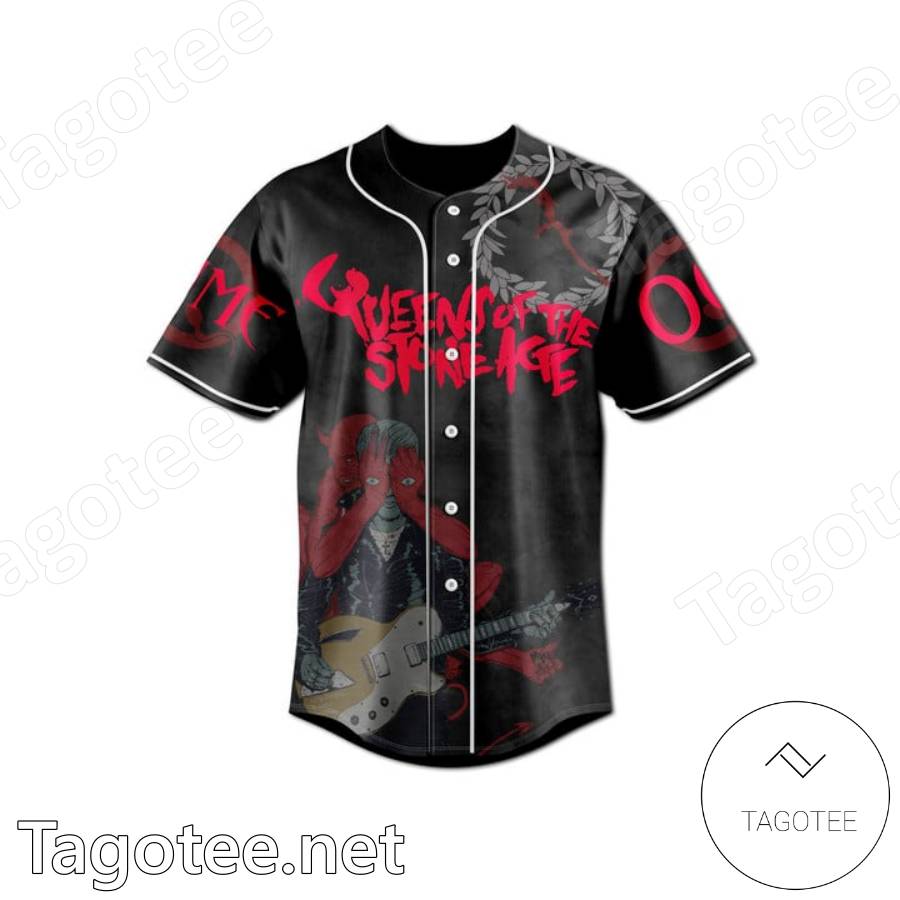 Queens Of The Stone Age In Times New Roman Personalized Baseball Jersey ...