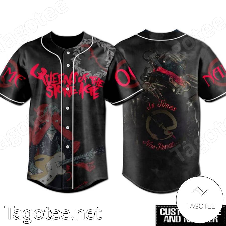 Queens Of The Stone Age In Times New Roman Personalized Baseball Jersey ...