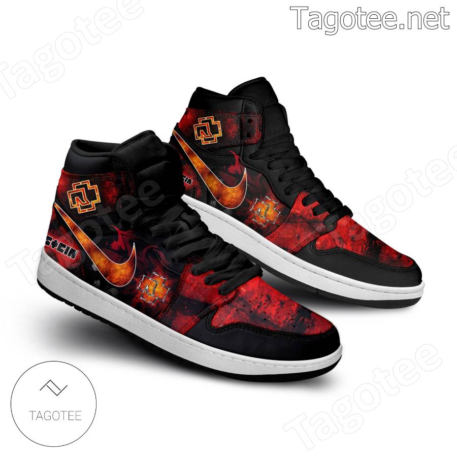 Rammstein Band Logo Red Abstract Air Jordan High Top Shoes b