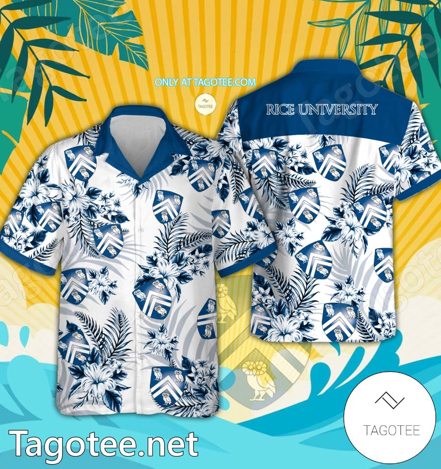 Rice University Logo Hawaiian Shirt And Shorts - EmonShop