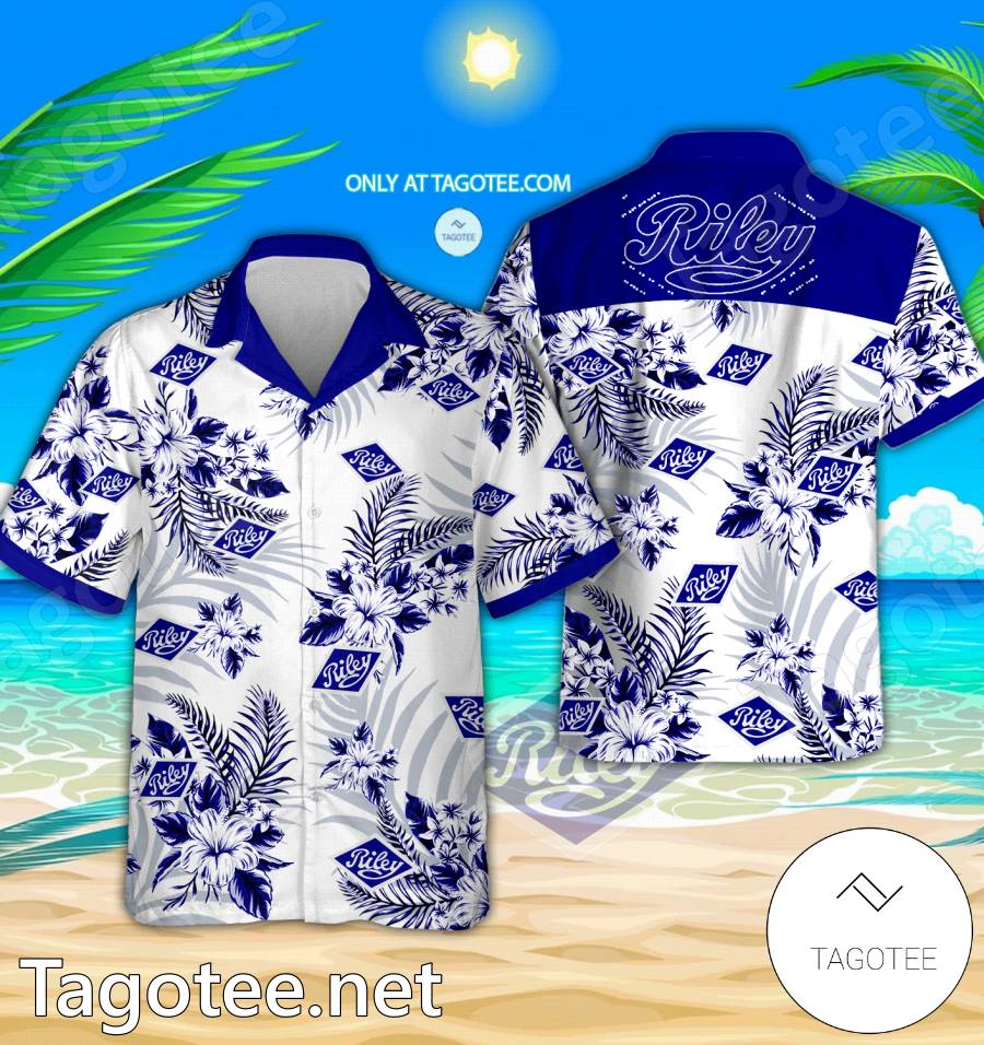 Riley Logo Hawaiian Shirt And Shorts - EmonShop