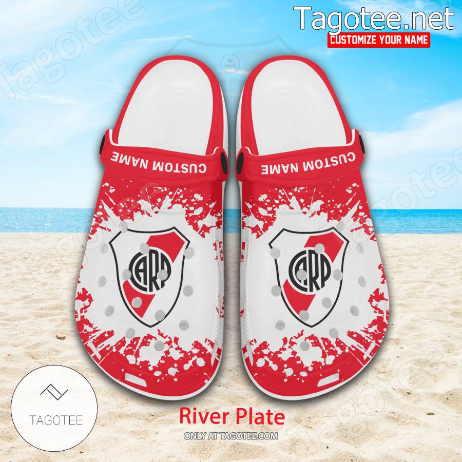 River Plate Logo Custom Crocs Clogs - BiShop a