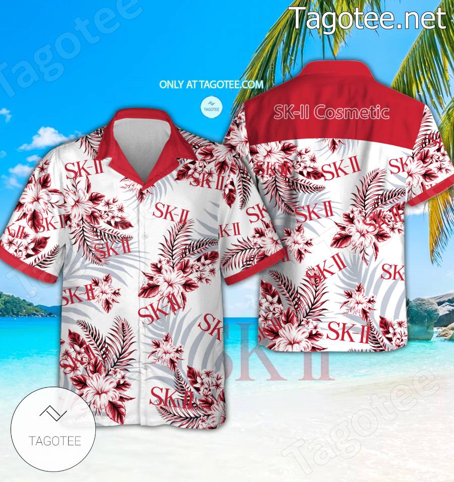 SK-II Cosmetic Logo Hawaiian Shirt And Shorts - BiShop