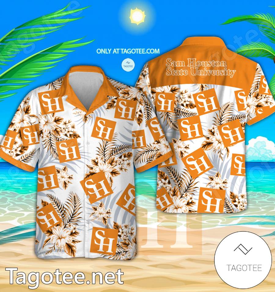 Sam Houston State University Logo Hawaiian Shirt And Shorts - EmonShop
