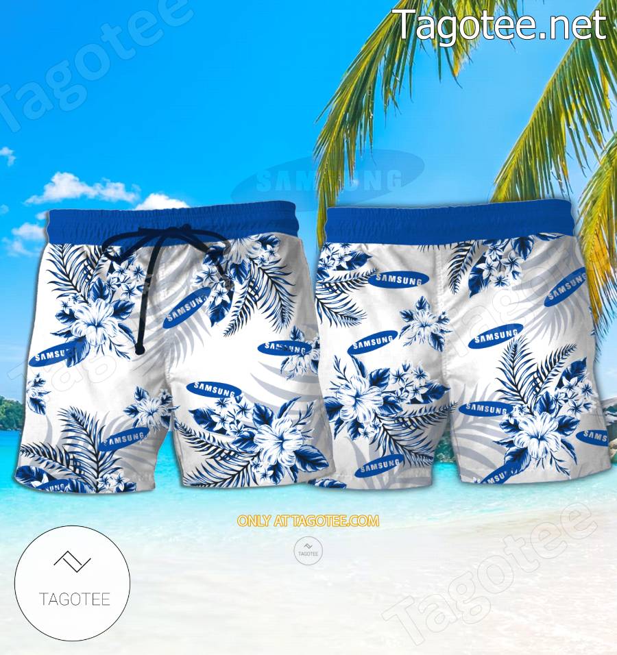 Samsung Electronics Logo Hawaiian Shirt And Shorts - BiShop a