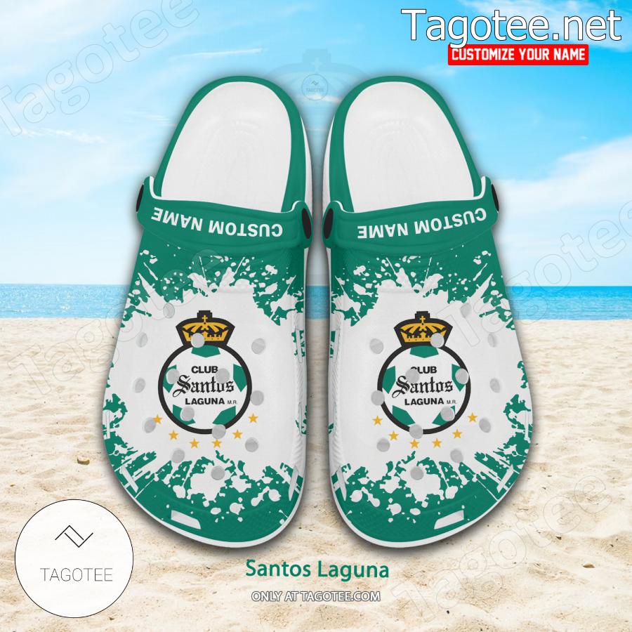 Santos Laguna Logo Custom Crocs Clogs - BiShop a