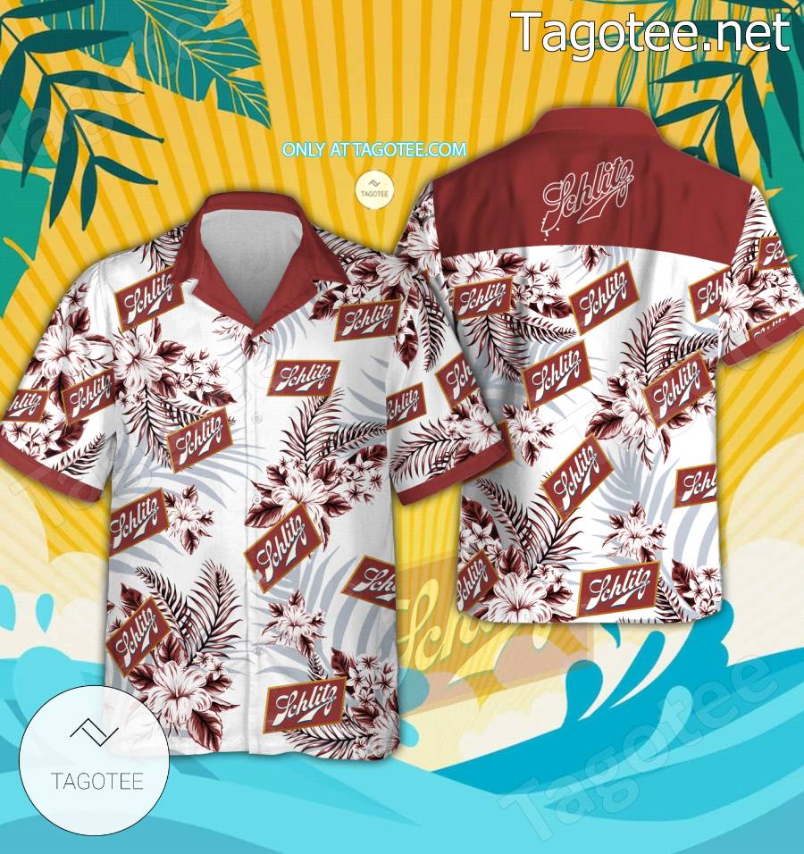 Schlitz Logo Hawaiian Shirt And Shorts - EmonShop