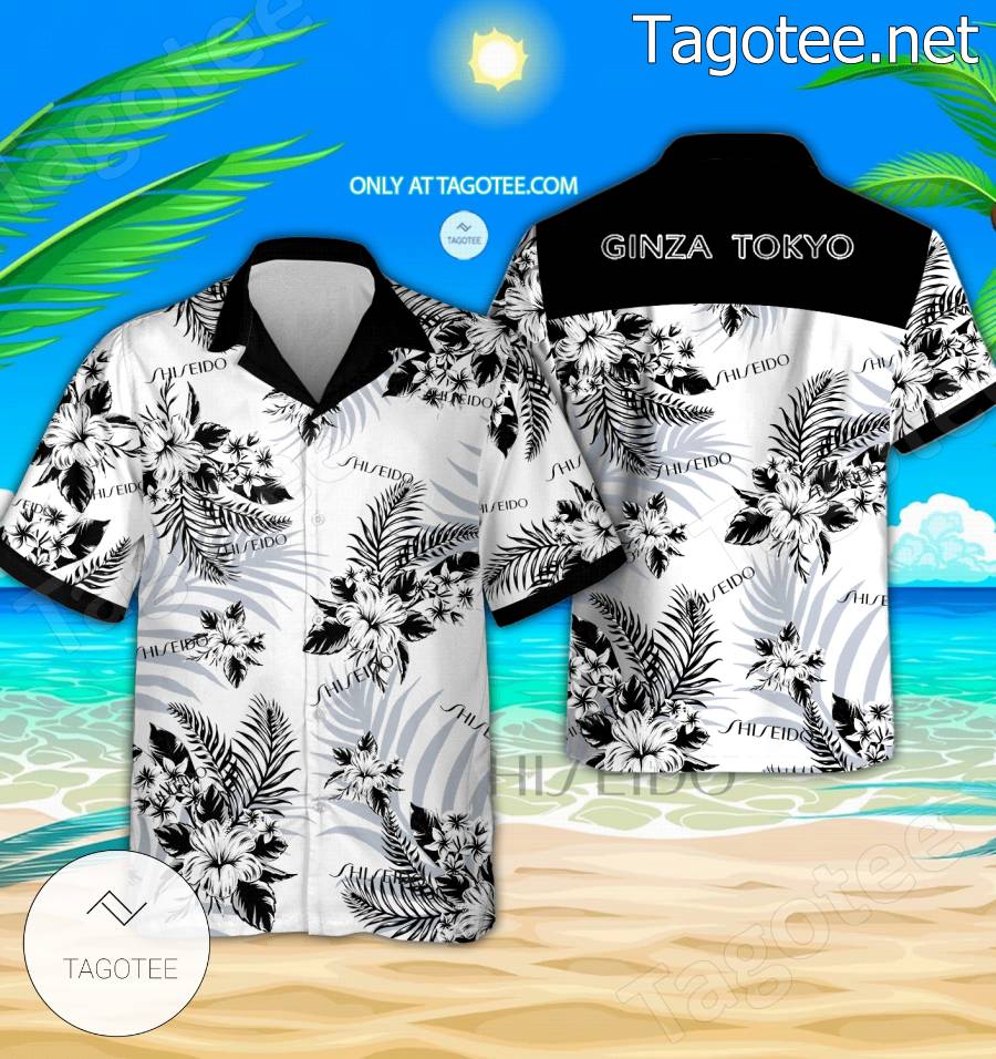Shiseido Logo Hawaiian Shirt And Shorts - BiShop