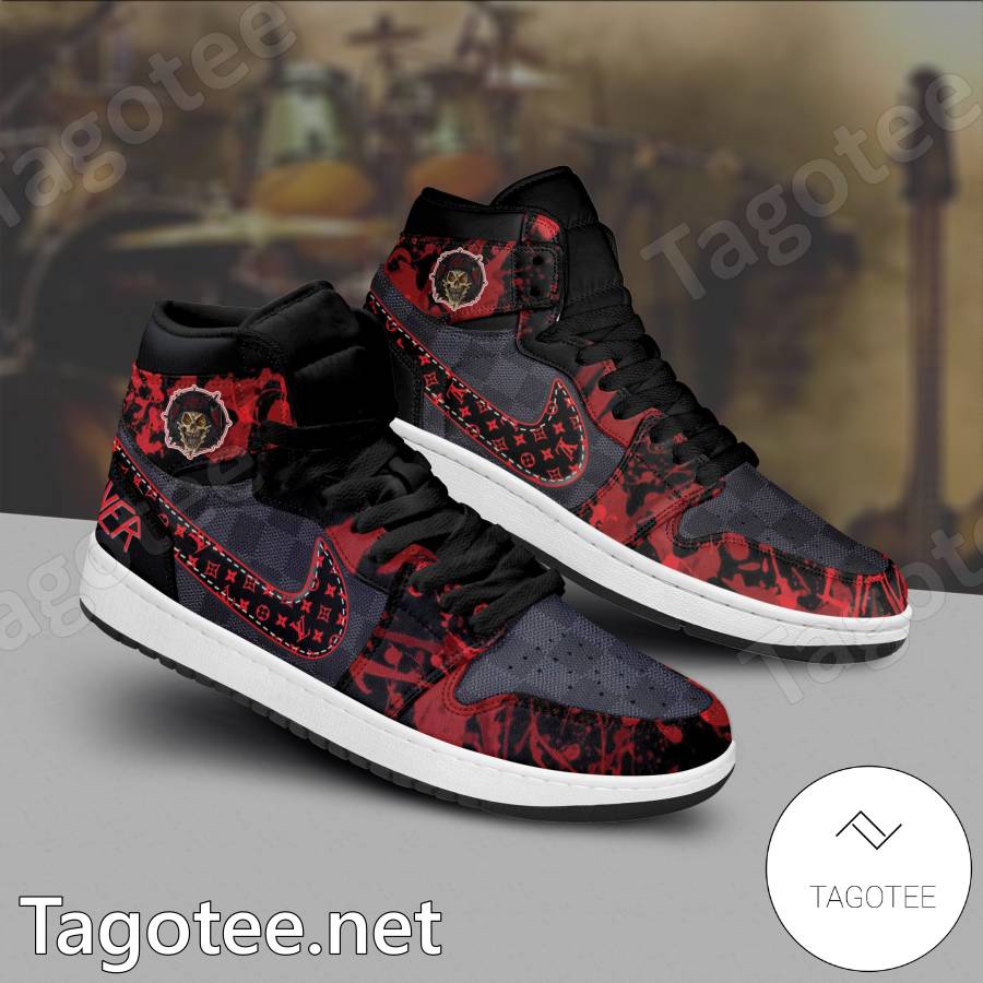 Slayer Music Band Louis Vuitton Air Jordan High Top Shoes - Tagotee