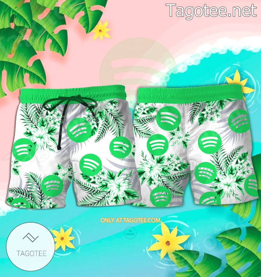 Spotify Music Logo Hawaiian Shirt And Shorts - BiShop a