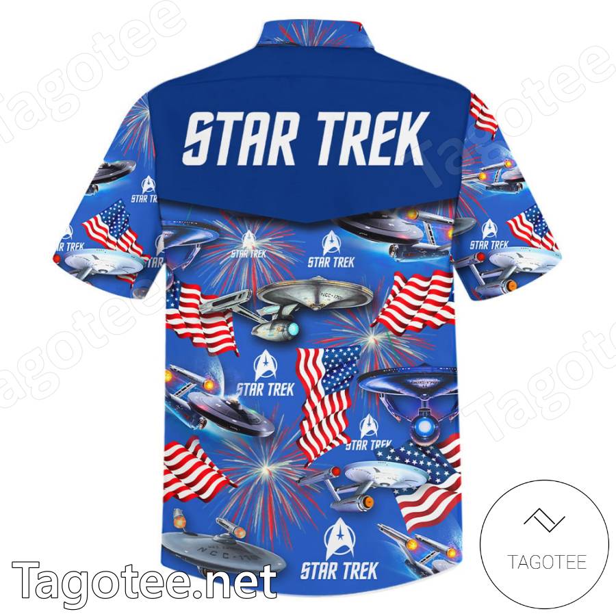 Star Trek American Flag Hawaiian Shirt - Tagotee