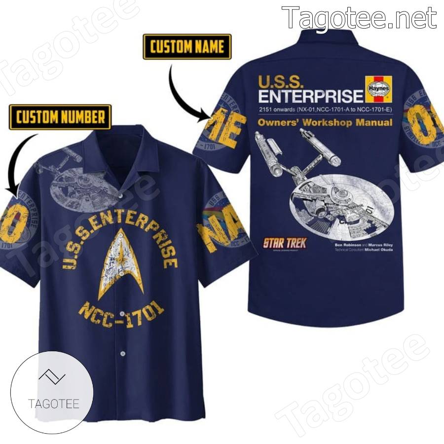 Star Trek U.s.s. Enterprise Ncc-1701 Personalized Hawaiian Shirt