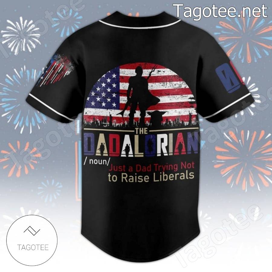 Star Wars The Dadalorian Just A Dad Trying Not To Raise Liberals Personalized Baseball Jersey b