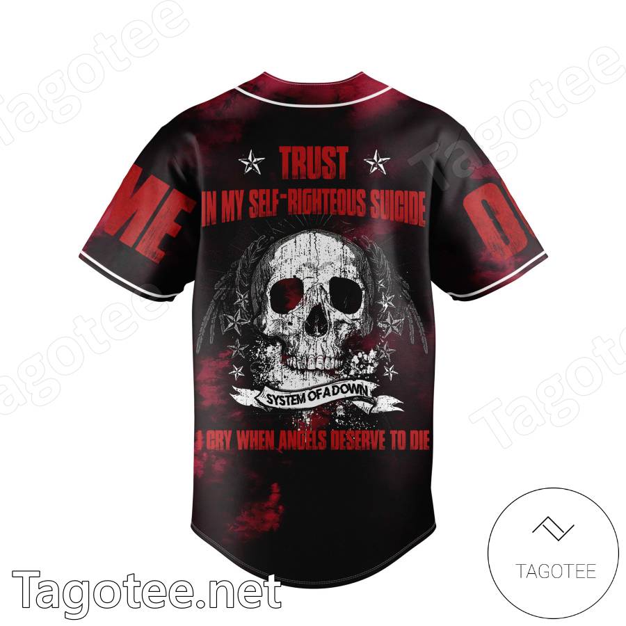 System Of A Down Trust In My Self-righteous Suicide Skull Personalized Baseball Jersey b