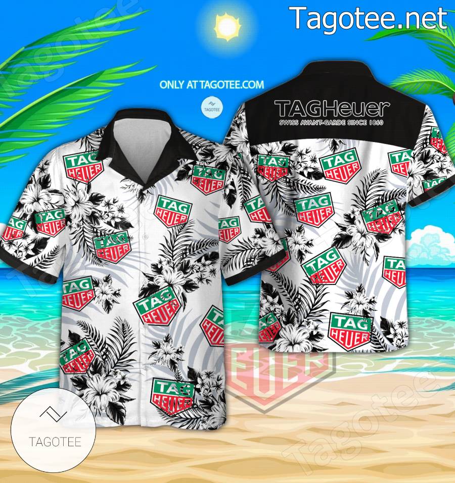 Tag Heuer Logo Hawaiian Shirt And Shorts - BiShop