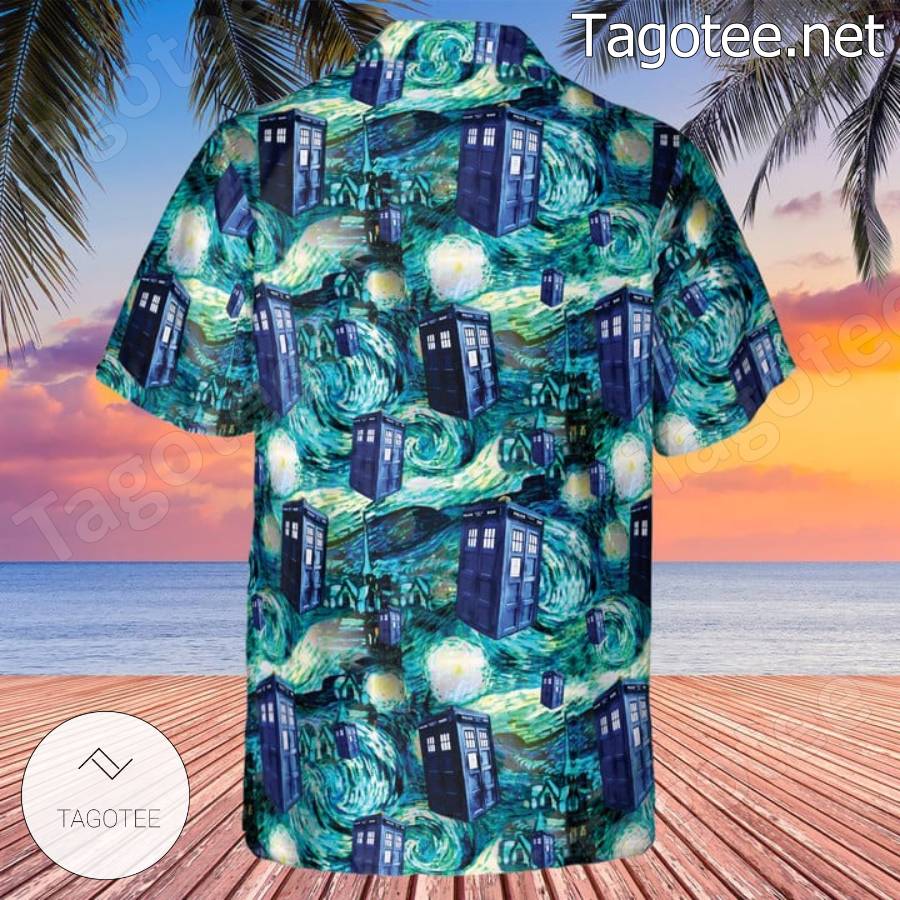 Tardis Doctor Who Starry Night Hawaiian Shirt c