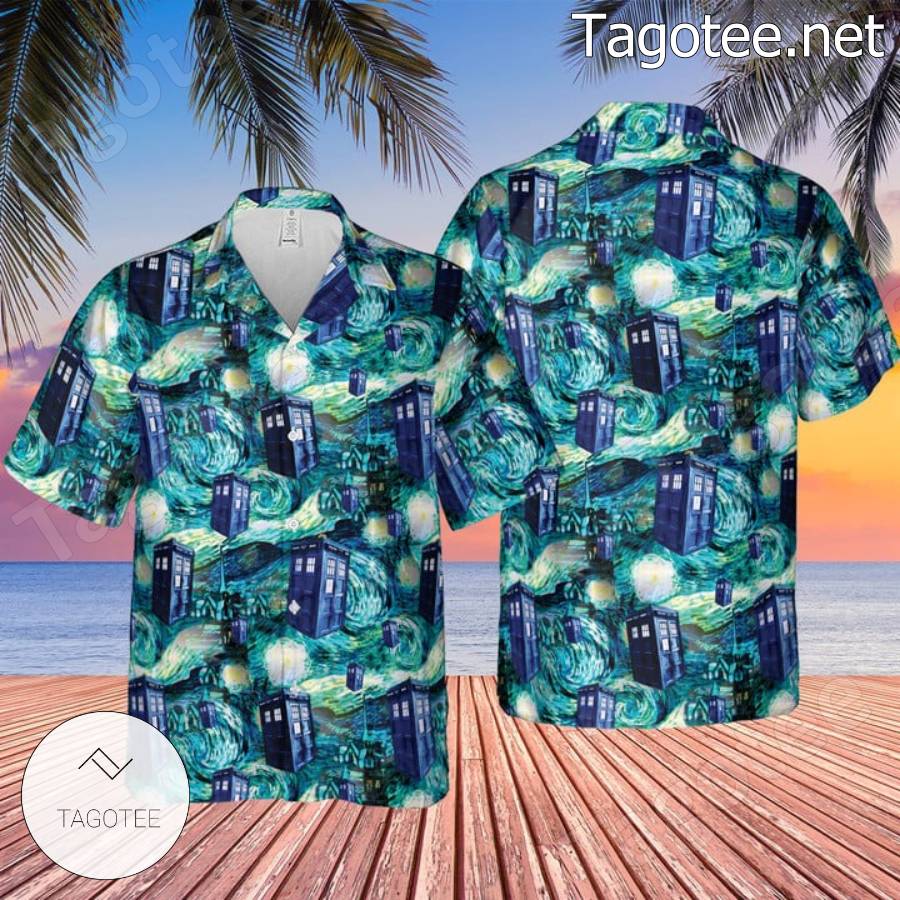 Tardis Doctor Who Starry Night Hawaiian Shirt