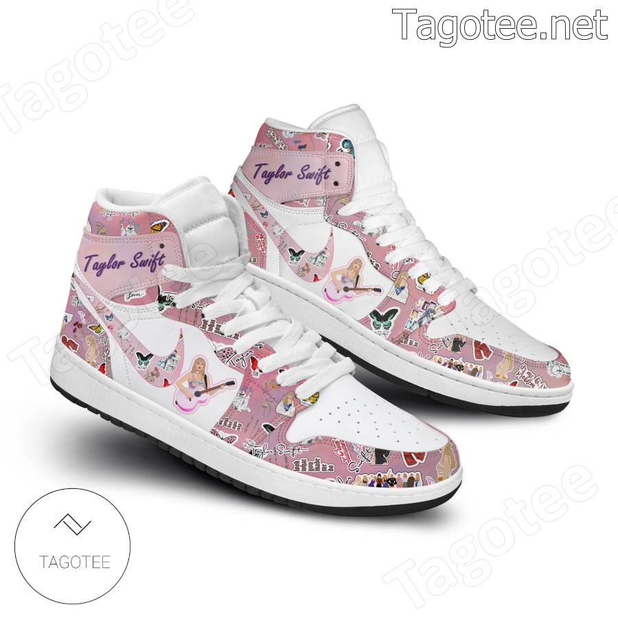 Taylor Swift Pattern Pink Air Jordan High Top Shoes b