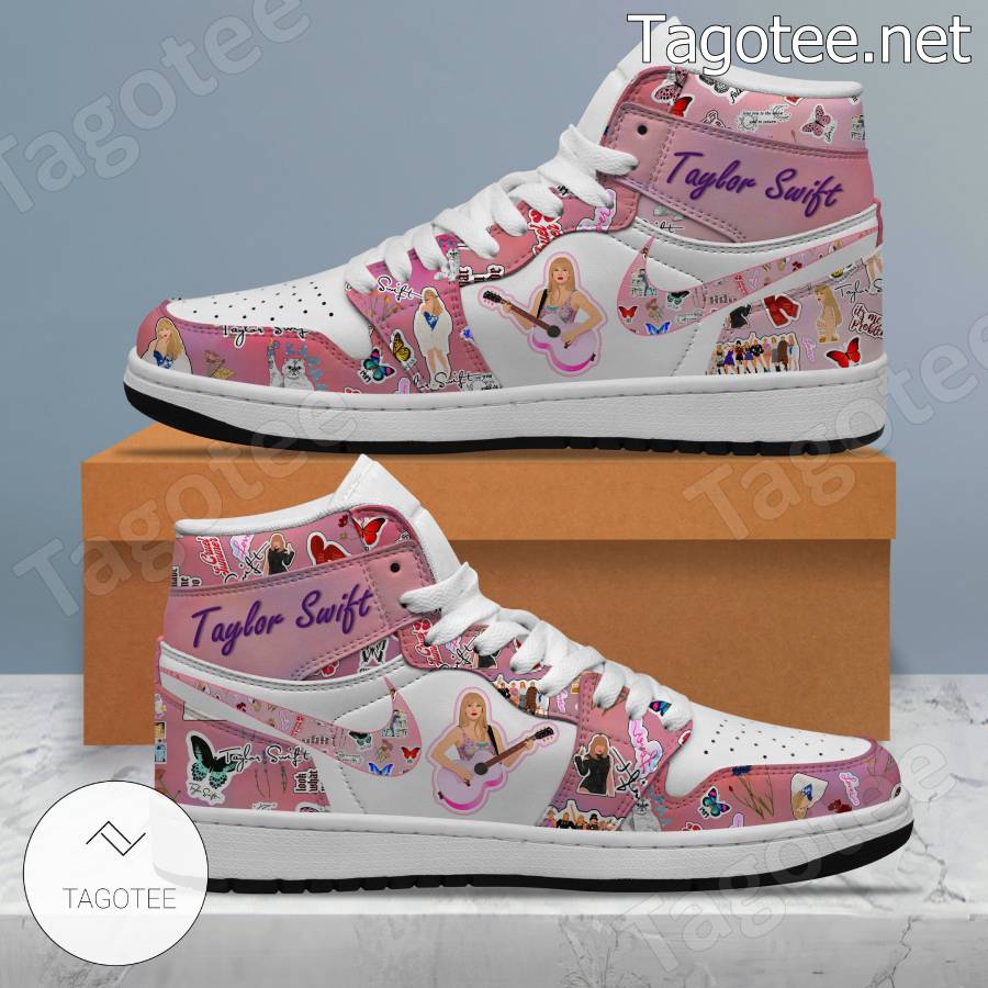 Taylor Swift Pattern Pink Air Jordan High Top Shoes