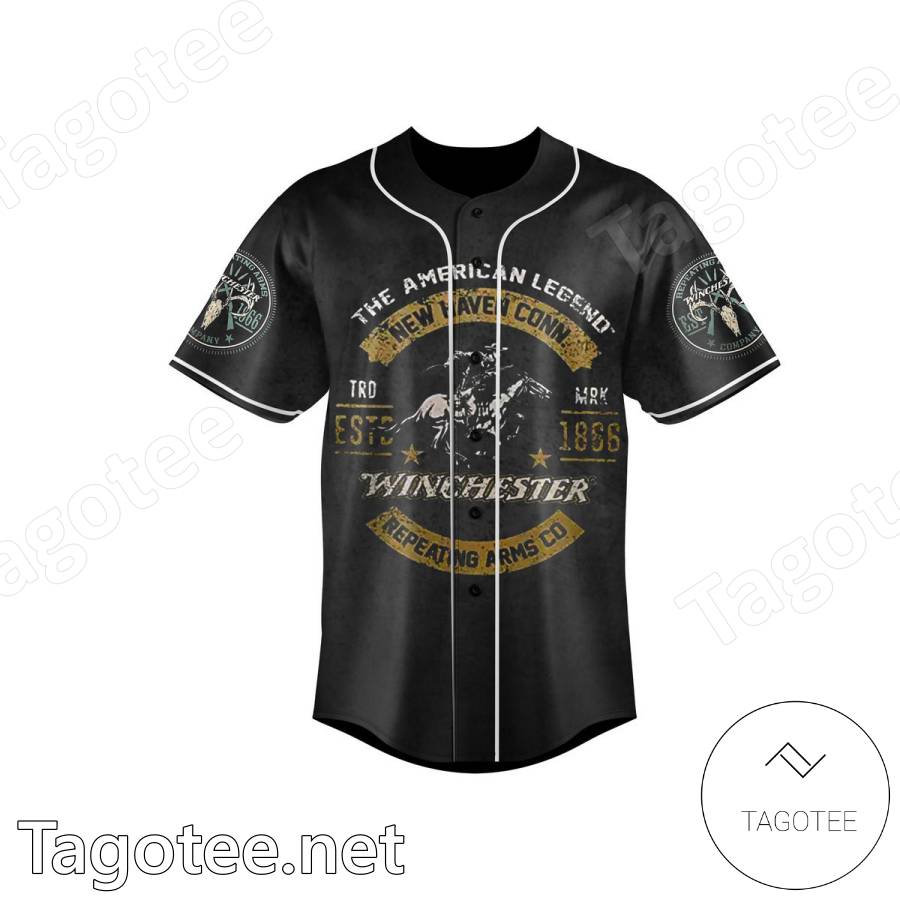 The American Legend New Haven Conn Winchester Repeating Arms Co Personalized Baseball Jersey a