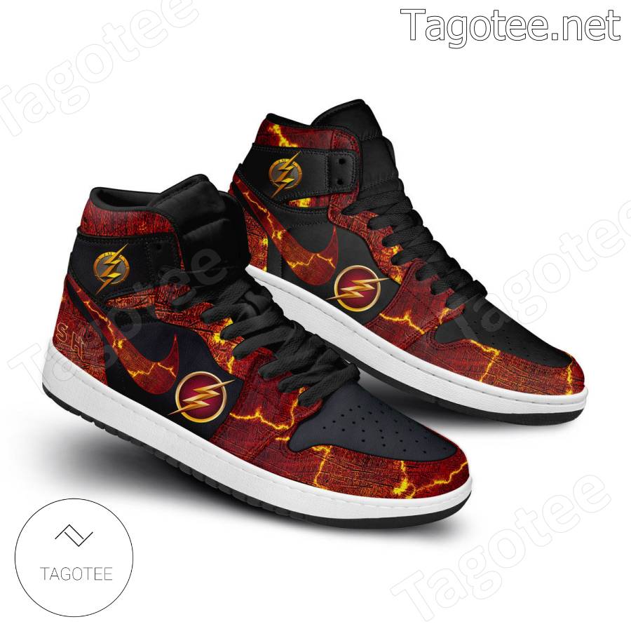 The Flash Logo Air Jordan High Top Shoes b