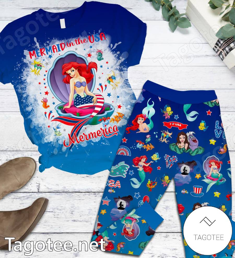 The Little Mermaid Mermaid In America Mermerica Pajamas Set