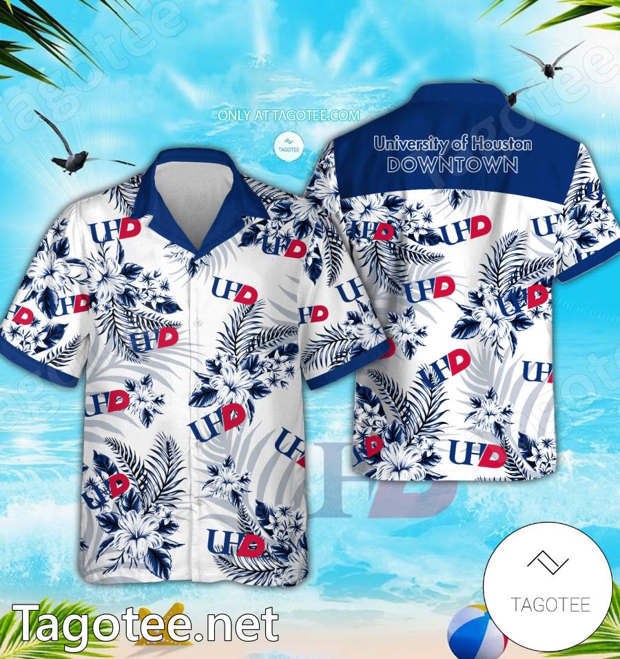 University of Houston-Downtown Logo Hawaiian Shirt And Shorts - EmonShop