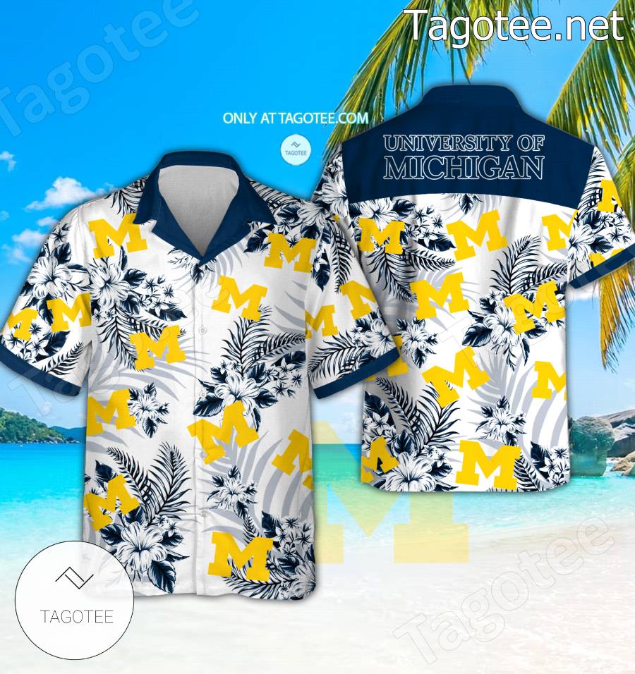 University of Michigan Hawaiian Shirt And Shorts - BiShop
