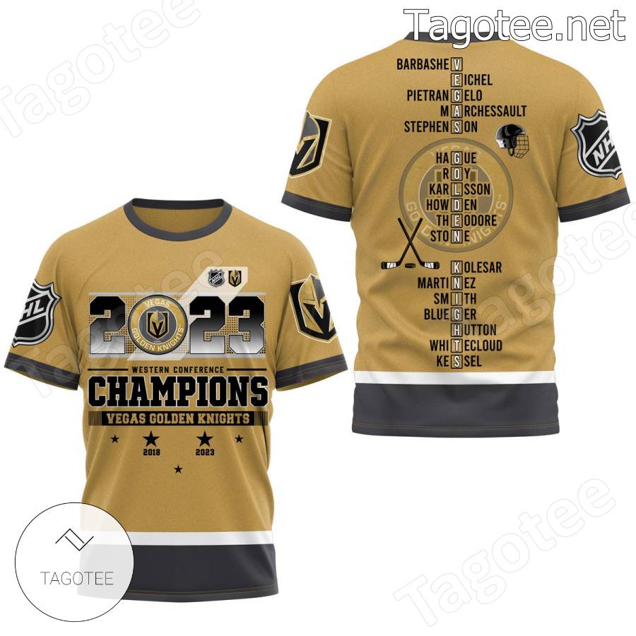 Vegas Golden Knights NHL Western Conference Champions 2023 Gold