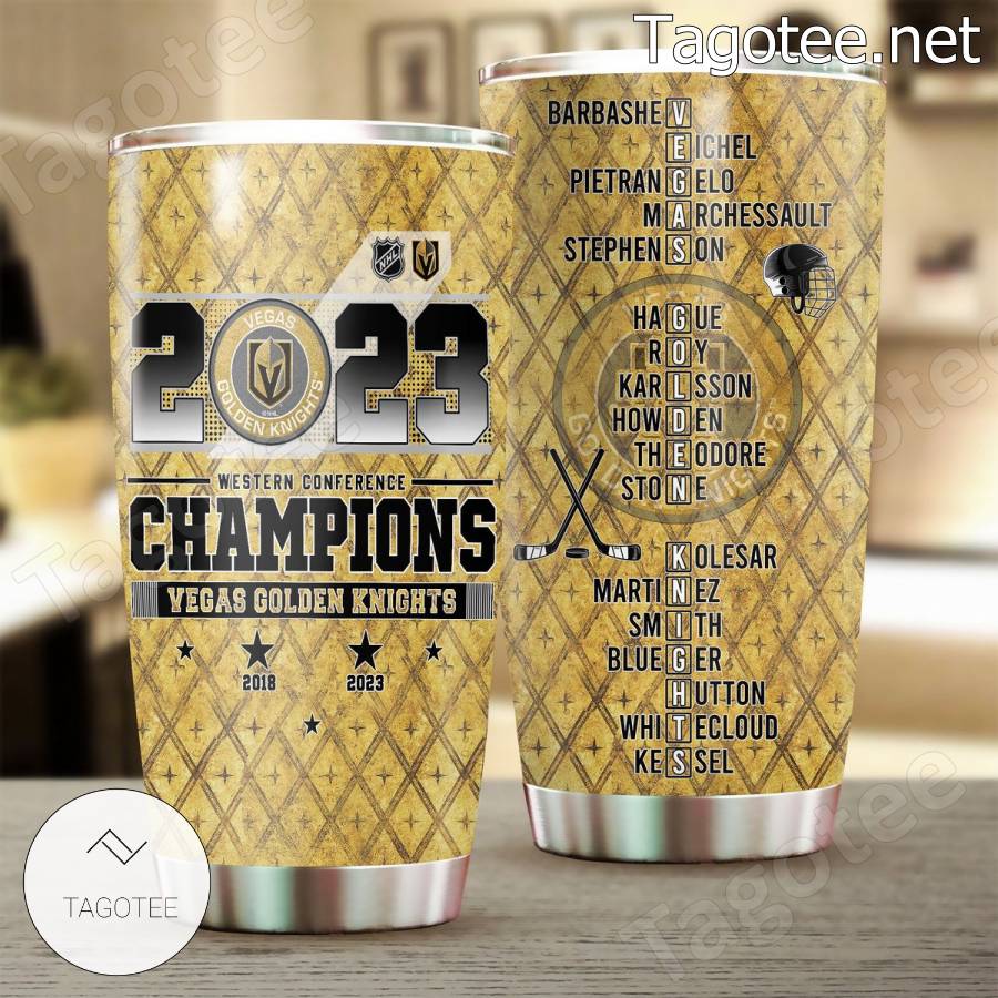 Vegas Golden Knights Nhl 2023 Western Conference Champions Players Name Tumbler