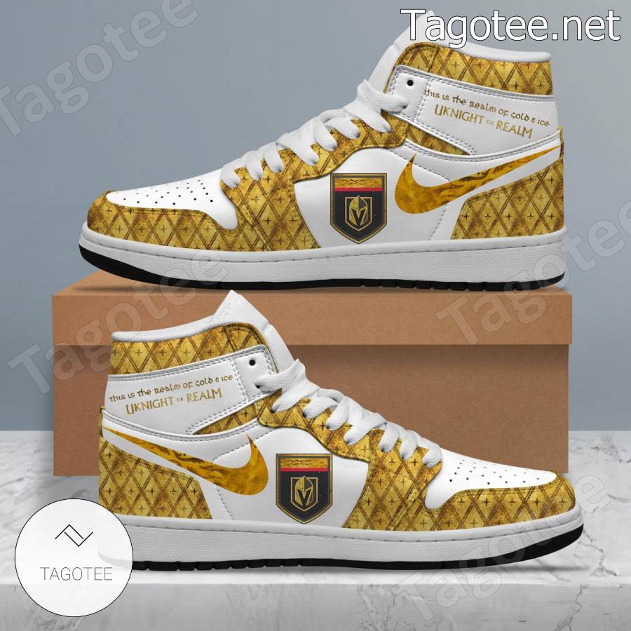 Vegas Golden Knights Uknight The Realm Slogan Air Jordan High Top Shoes b