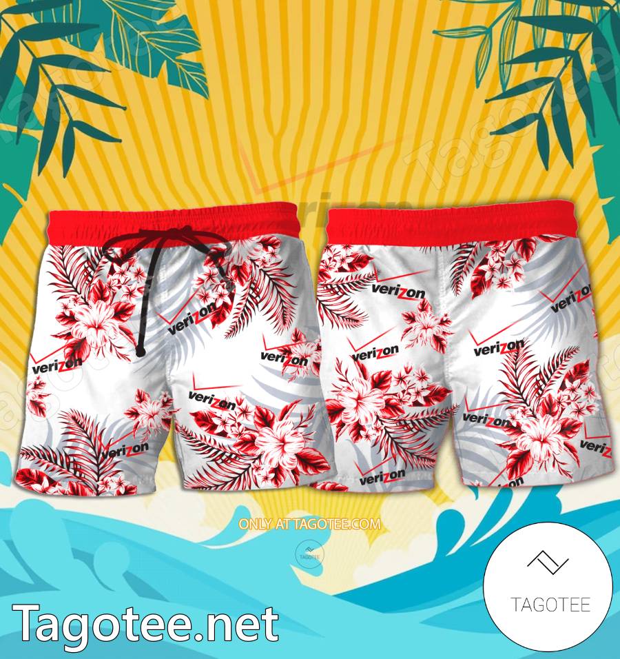Verizon Communications Logo Hawaiian Shirt And Shorts - EmonShop a