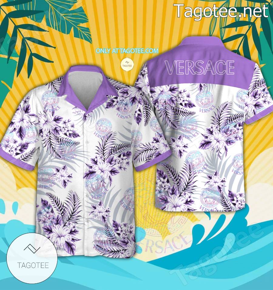Versace Logo Hawaiian Shirt And Shorts - EmonShop - Tagotee