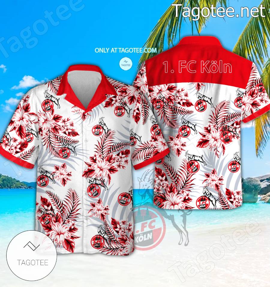1. FC Köln Logo Hawaiian Shirt - BiShop