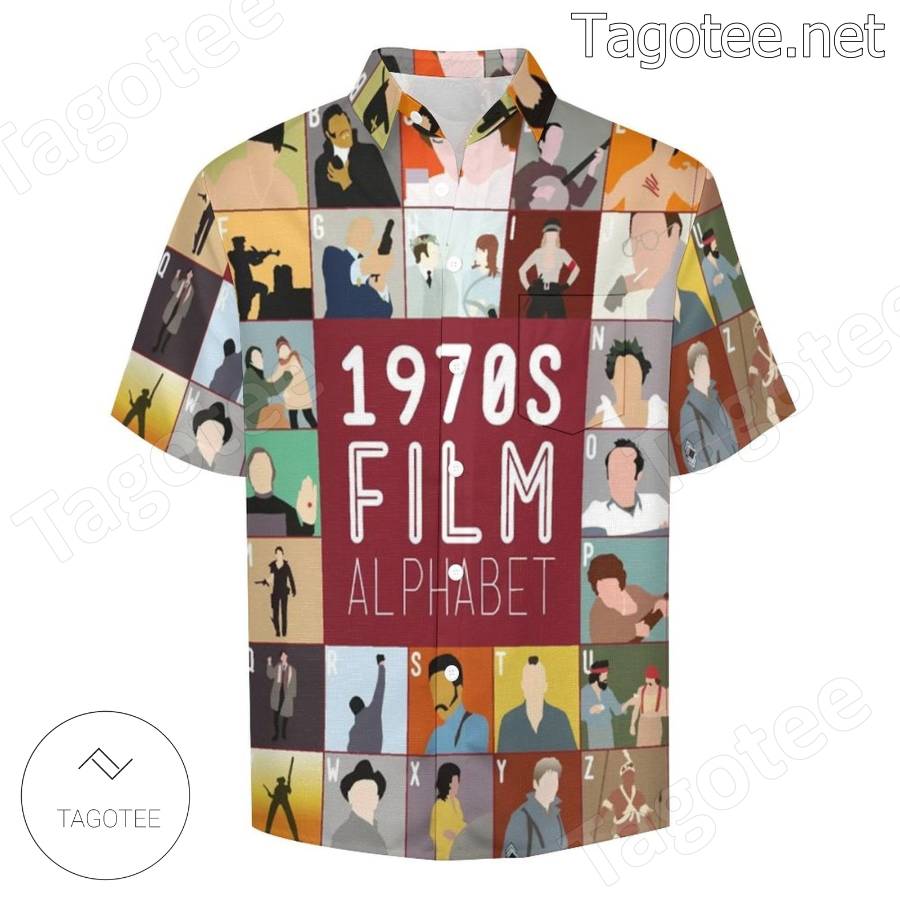 1970s Film Alphabet Hawaiian Shirt b