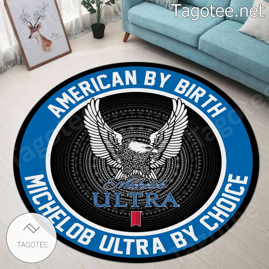 American By Birth Michelob Ultra By Choice Round Rug