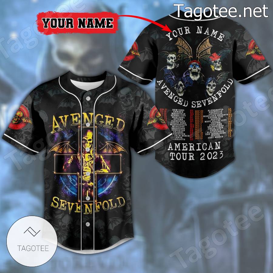 Avenged Sevenfold American Tour 2023 Personalized Name Baseball Jersey ...