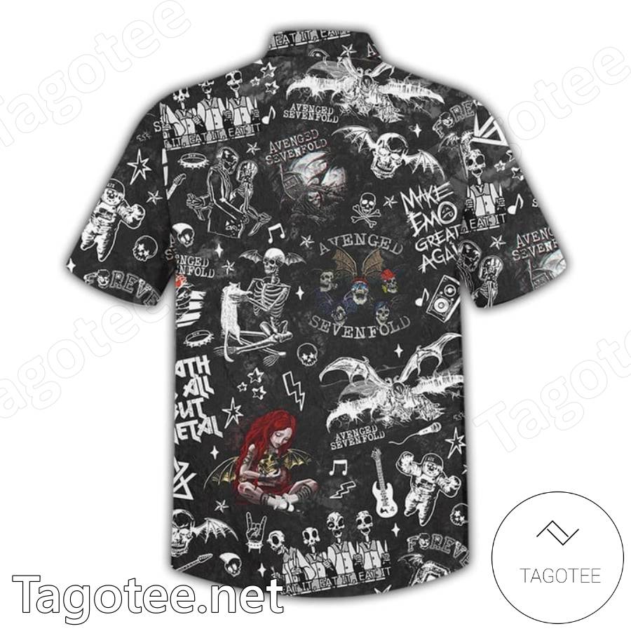 Avenged Sevenfold Skull Pattern Hawaiian Shirt c