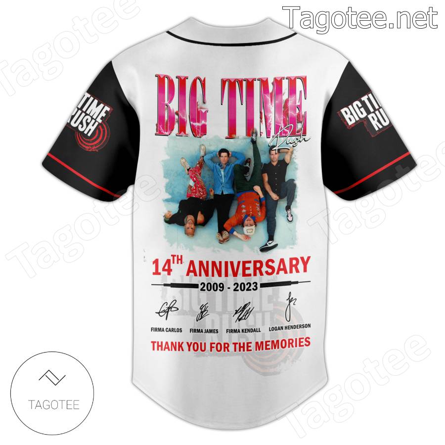 Big Time Rush 14th Anniversary 2009-2023 Thank You For The Memories Signatures Baseball Jersey b