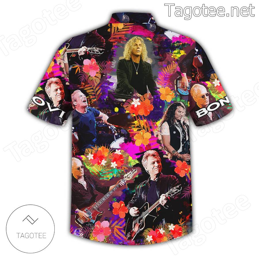 Bon Jovi Flower Colorful Hawaiian Shirt - Tagotee