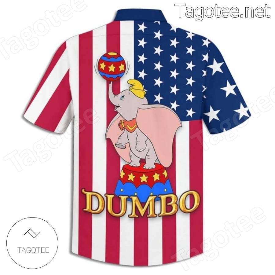 Dumbo American Flag Hawaiian Shirt And Shorts b