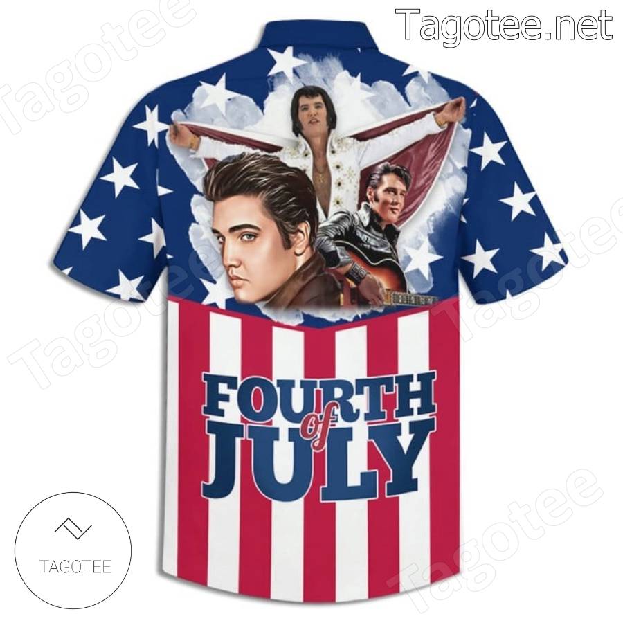 Elvis Presley It's Now Or Never Elvis For President 2023 Fourth Of July Hawaiian Shirt And Shorts b
