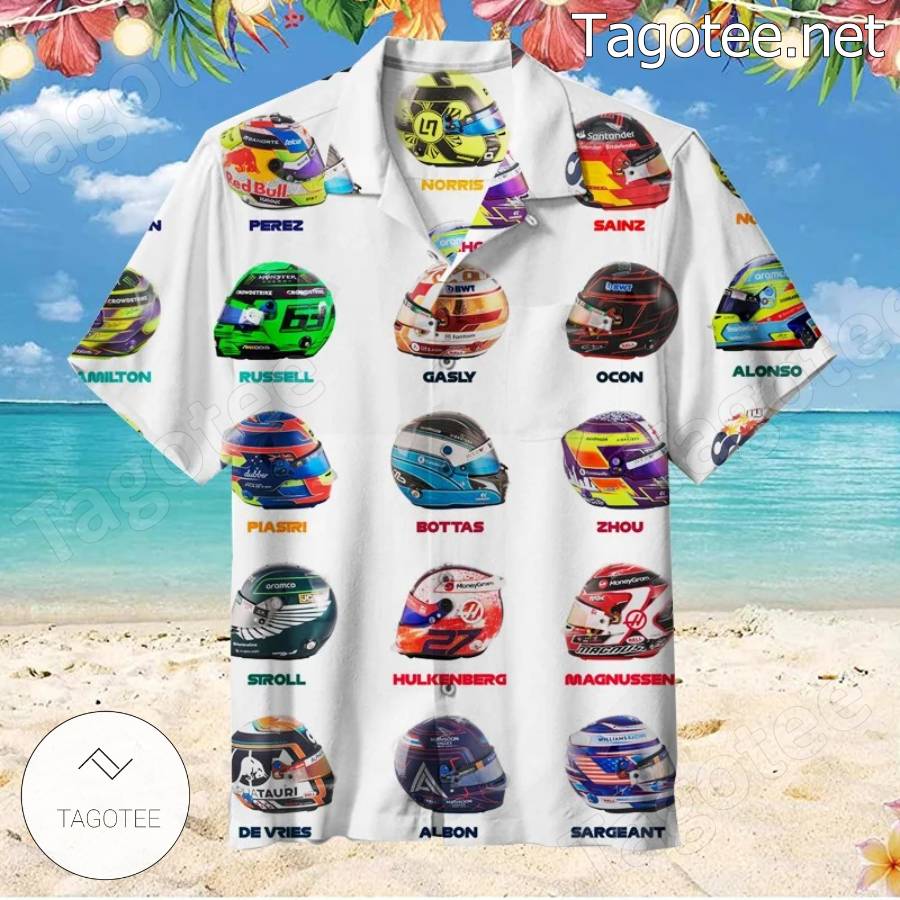 F1 Driver Helmets 2023 Hawaiian Shirt