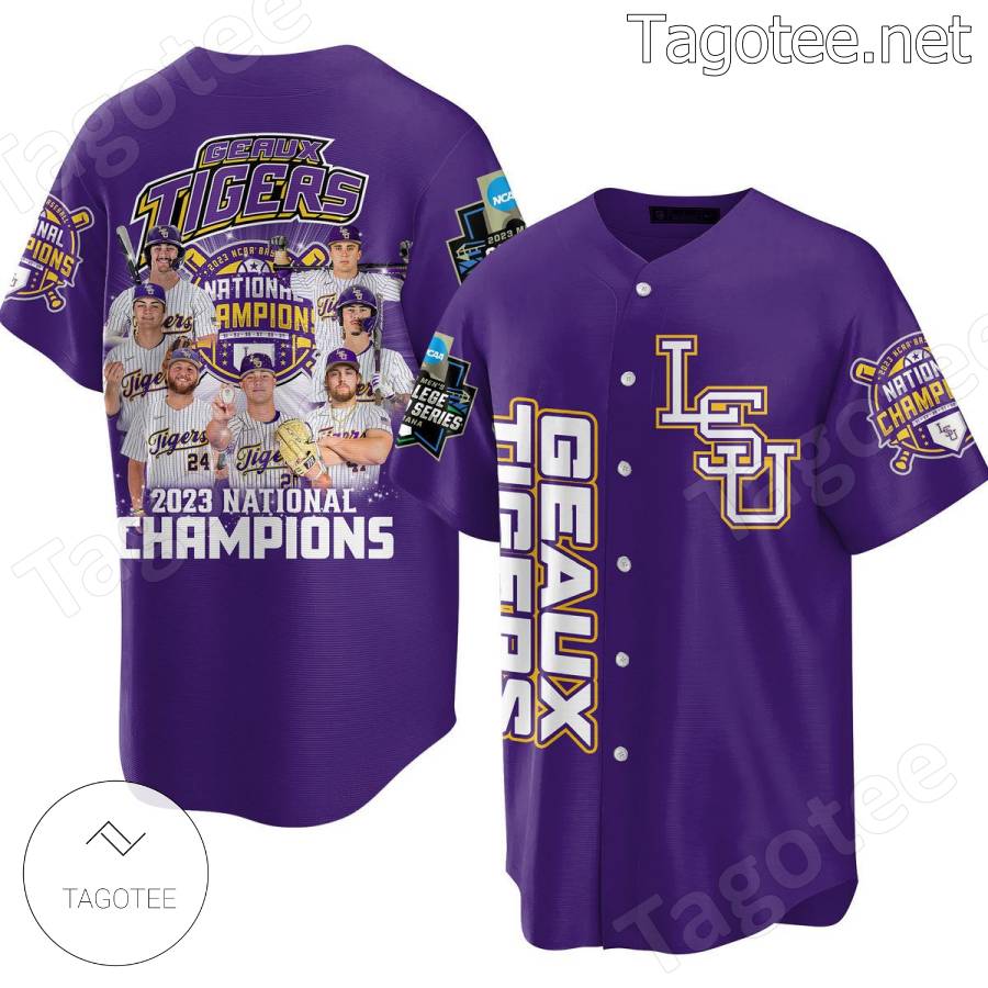 Geaux Tigers 2023 National Champions Baseball Jersey - Tagotee