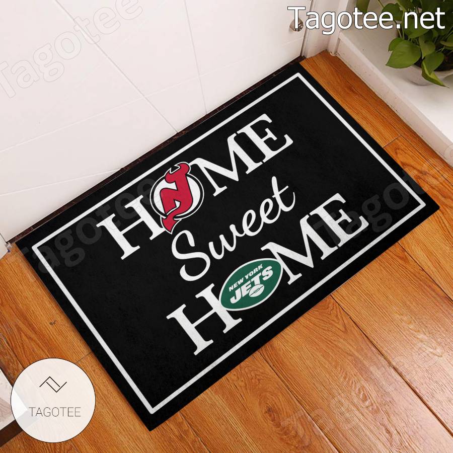 Home Sweet Home New Jersey Devils New York Jets Doormat - Tagotee