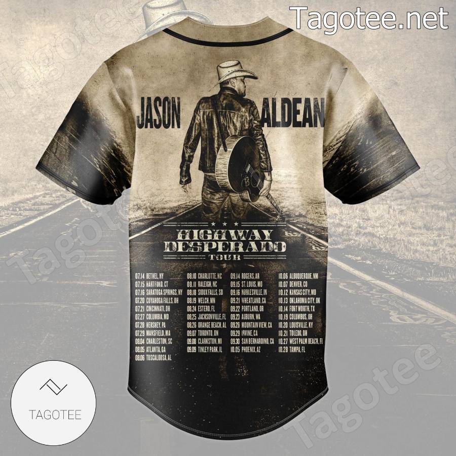 Jason Aldean Highway Desperado Tour 2023 Baseball Jersey - Nouvette