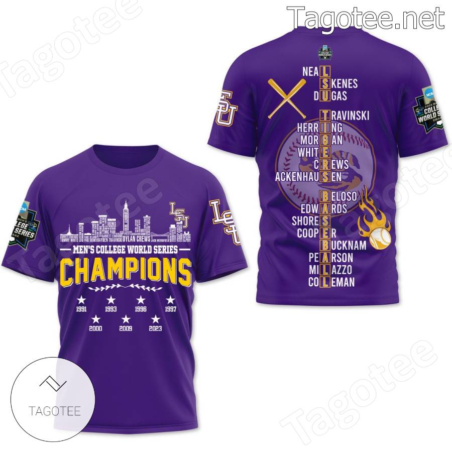 Lsu Tigers 2023 Men's College World Series Champions Players Name
