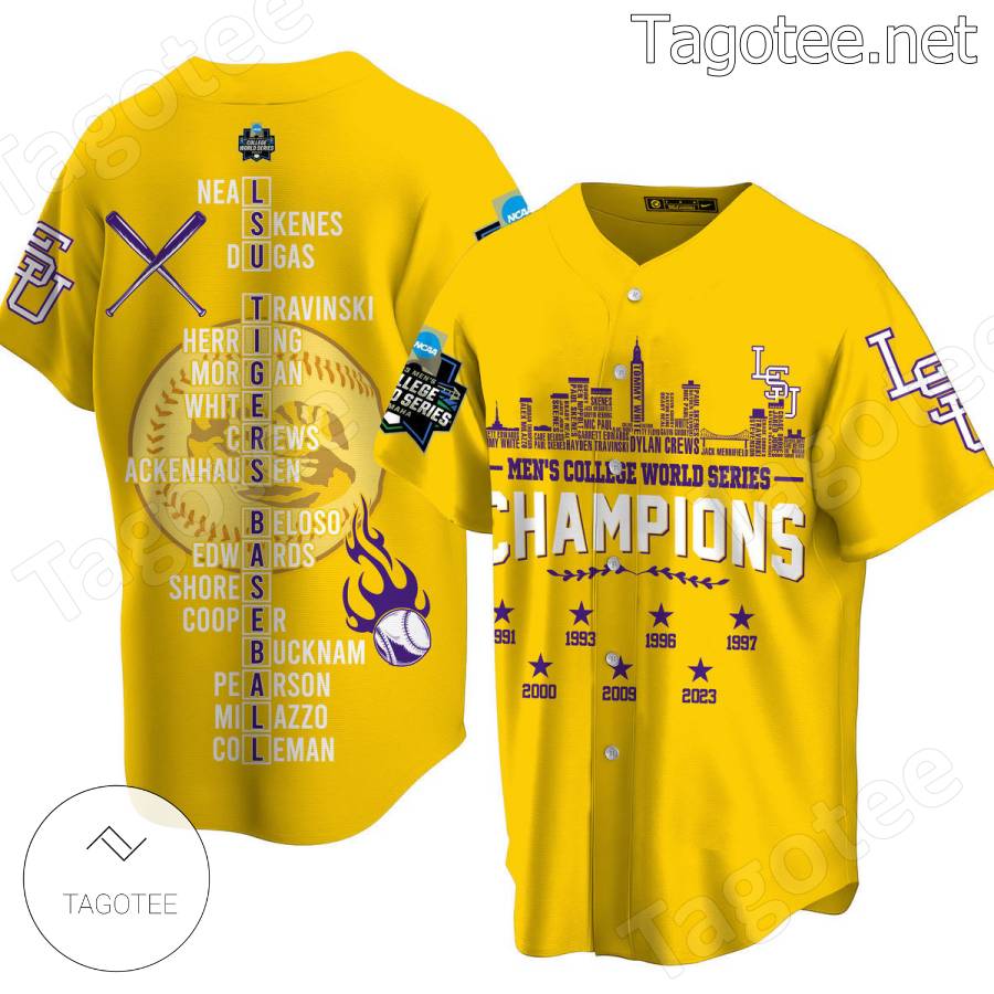 Lsu Tigers Men's College World Series Champions Players Name Baseball Jersey  - Tagotee